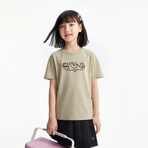 男女童圆领短袖T恤夏季新款安奈儿童装EM621758 商品图3