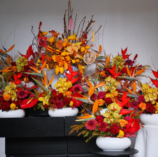 《翱翔》天堂鸟富贵鸟红掌新年插花 商品图3