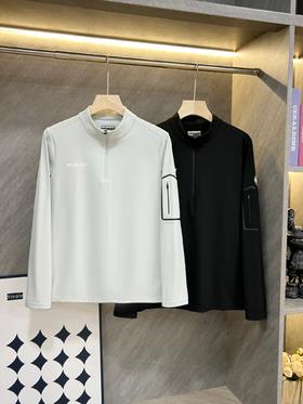 点此购买 猛犸象春秋季男士半拉链加绒立领长袖T恤 ss 341049