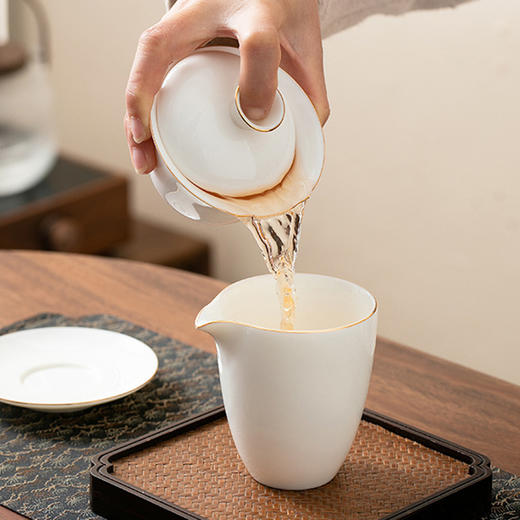 瓷聚阁丨羊脂玉瓷盖碗 三才盖碗 德化玉瓷 约120ml 多款可选 茶具茶生活美器 商品图9