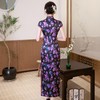 WX2026新款桑蚕丝旗袍紫色长款改良中式桑蚕丝连衣裙优雅气质修身复 商品缩略图3