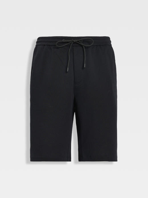 callisto藏青棉弹宽松休闲短裤 商品图0