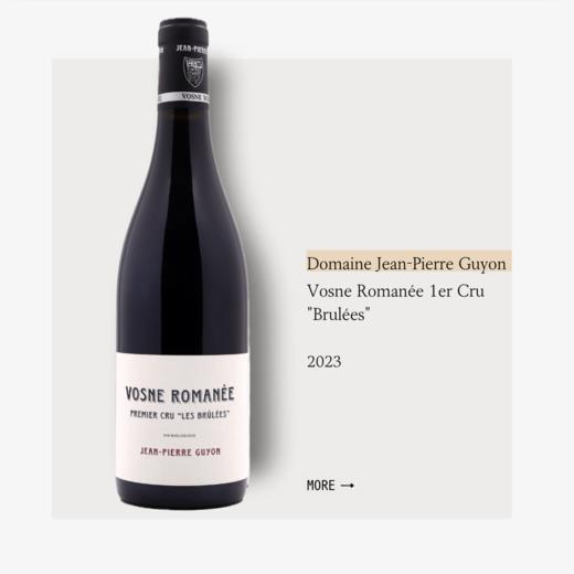 Domaine Jean-Pierre Guyon Vosne Romanée 1er Cru "Brulées" 2023	吉雍酒庄沃纳罗曼尼一级园布吕莱干红2023 商品图0