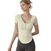 跃牌【健舞健美】系列修身半开领短袖T恤运动户外普拉提健身服上衣8784（无胸垫） 商品缩略图3