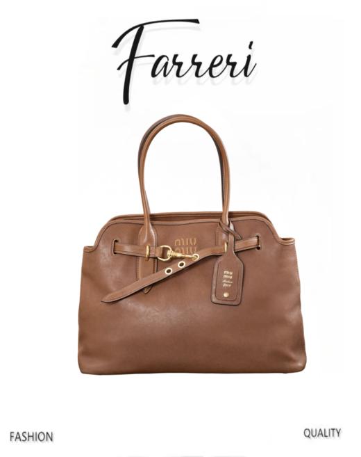 缪缪 羊皮革手提包 大号三色合集 商品图0