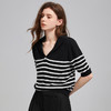 初语航海系海军领条纹针织衫女2026夏季新款短款小衫休闲百搭上衣 商品缩略图2