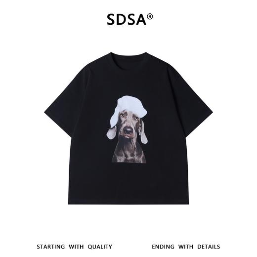 266103SDSA男装2026新款重磅短袖T恤威玛猎犬动物印花宽松圆领上衣 商品图1