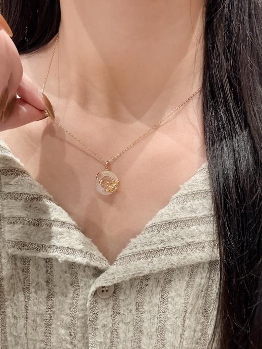 卡蒂罗KADER 好运莲莲平安扣 999足银新中式国风招财锁骨链双色可选 万事顺遂 小众轻奢表达爱意 玉髓 项链 女款 商品图8