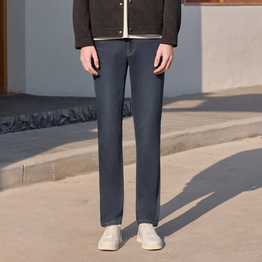 半身缘男裤 春季柔软抗皱垂顺抗磨亲肤百搭牛仔裤261101M10130197 商品图0