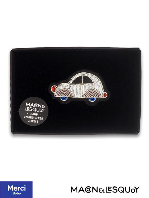 Macon&Lesquoy法国原创设计 甲壳虫老爷车 玫瑰人生系列 M&L刺绣手工饰品胸针 商品图1