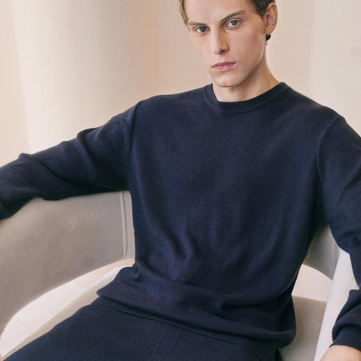 Solo seta男士纯色绵羊毛桑蚕丝山羊绒睡衣套装25春季保暖家居服 商品图4