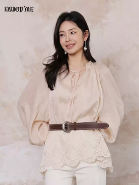 【门店同款】ENJOY春季“序光之旅”下摆重工刺绣上衣 169649956