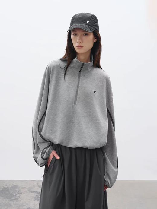 半圆/C61280122/莫代尔混纺短箱刺绣卫衣 商品图3