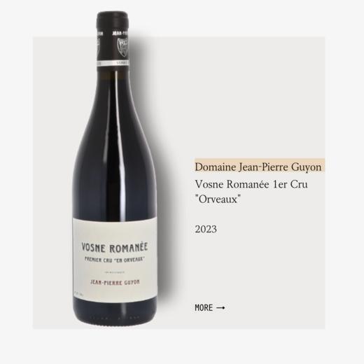 Domaine Jean-Pierre Guyon Vosne Romanée 1er Cru "Orveaux" 2023	吉雍酒庄沃纳罗曼尼一级园奥弗干红2023 商品图0