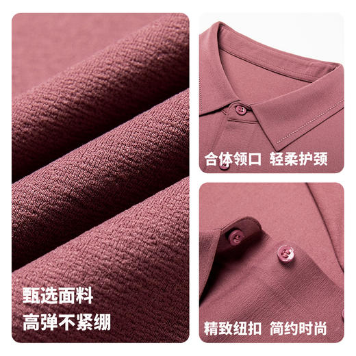 【高弹】圣得西商务短袖polo衫男款2026新款夏季简约时尚休闲T恤 商品图4