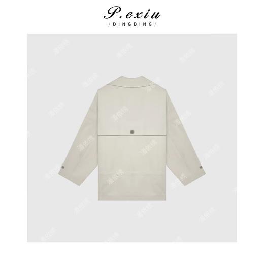 04-6潘依绣丁丁宠粉韩系简约短款长袖风衣Q67112 商品图1