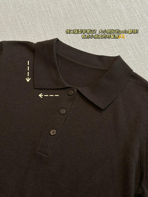 澳洲美利奴100绵羊毛正肩Polo针织短袖 商品图12