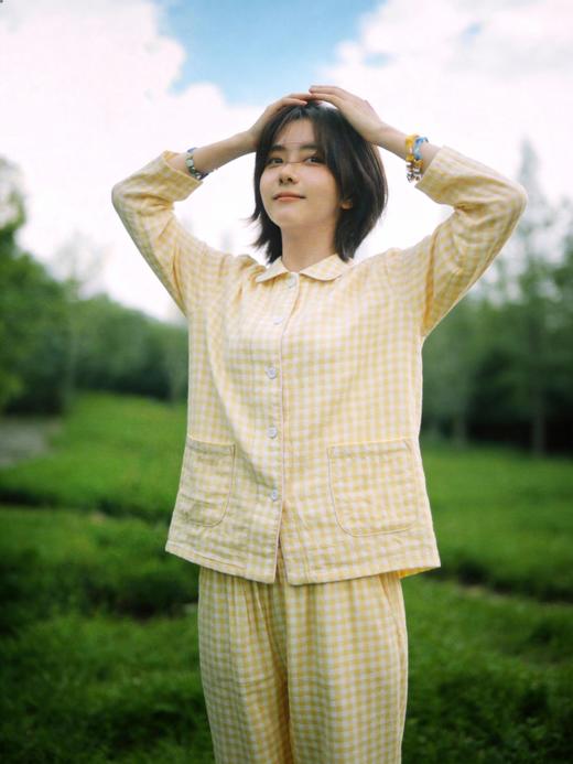 二店y 无印*品MUJ* 糖果色双层纱情侣款 全棉双层纱格子 商品图8