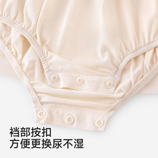 【欧根纱】英氏婴儿衣服夏季女宝宝短袖连体衣夏季米月白简约薄款纱裙包屁衣 商品图3