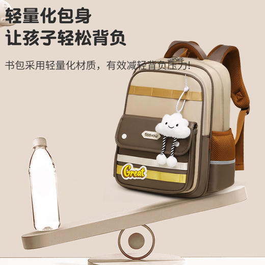七星狐小学生书包 减负大容量云朵公仔挂件轻便学生双肩背包 商品图3