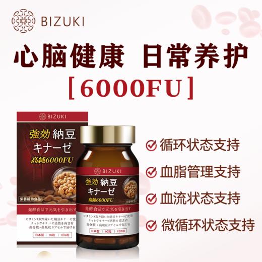 心脑健康守护血脂管理支持肠道菌群平衡支持 日本原装进口BIZUKI纳豆激酶胶囊 高纯度 90粒 商品图0