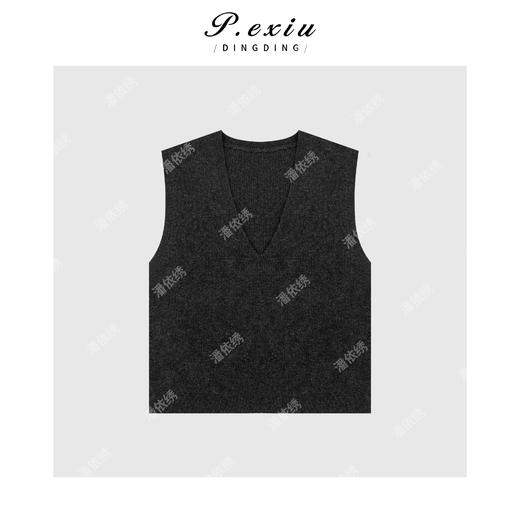 A008潘依绣丁丁宠粉韩系简约无袖毛织V领Q9376 商品图0