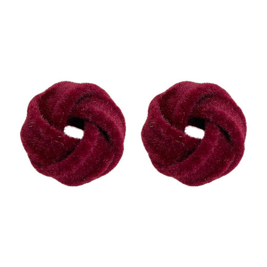 丁摩 植绒酒红色几何镂空时尚高级感银针耳饰耳钉饰品女6ZF-7307 商品图4