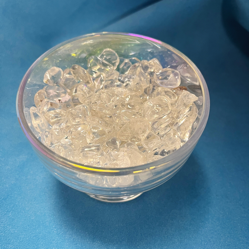 迷罗元和堂｜白水晶碎石+玻璃高脚杯【器悟雅玩】