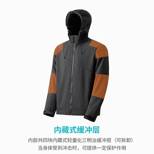 极限崂里 软壳硬穿！超耐磨抗撕裂锁子甲结构防风防泼水男连帽软壳衣ZT1113 商品图1