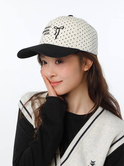 复古波点蝴蝶结棒球帽-纪念日百货门店同款169293591 商品图4