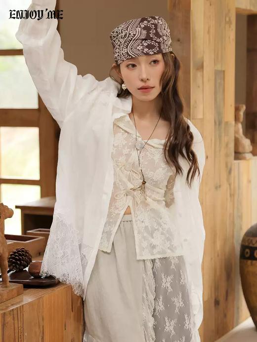 【门店同款】ENJOY春季“序光之旅”白羽织梦白衬衫 169694431 商品图0