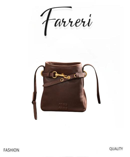 缪缪 羊皮革迷你手袋 石楠木色 商品图0