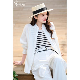 100%亚麻凉感亲肤 米思阳2026春季新品高级气质轻薄OL上衣轻熟法式小众外搭衬衫女6132