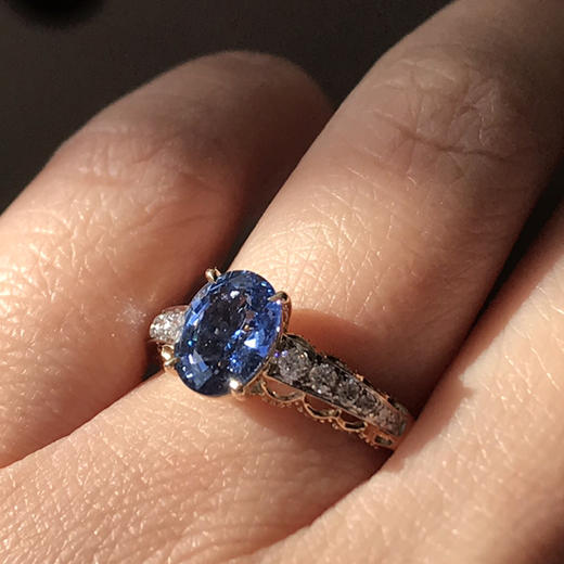 2.14卡无烧蓝宝石戒指 商品图4