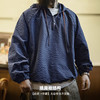马登工装美式半拉链连帽卫衣肌理感泡泡纱蓝色户外薄款外套男春季 商品缩略图2