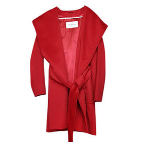 【95新】MaxMara红色骆驼毛连帽大衣外套155/80A 120226JJ31