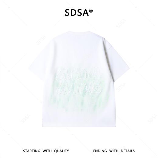 SDSA男装2026新款潮牌简约风短袖t恤男女款绿晕刺绣宽松半袖上衣 商品图4