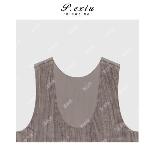 A008潘依绣丁丁宠粉韩系温柔丝绒U领无袖Q61008 商品图2