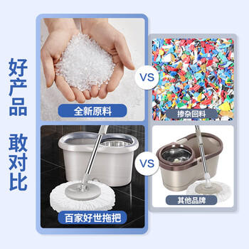 百家好世旋转拖把2拖布家用一拖净免手洗2026懒人神器甩干桶托把套装 /家庭清洁/纸品 /清洁用具 /拖把 商品图2