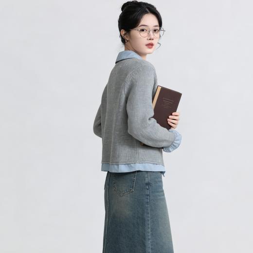 假两件POLO领针织开衫｜显高显瘦、百搭实穿于一身 商品图4