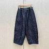 丁摩 早春新款新中式国风提花阔腿裤大裤管气球松紧腰哈伦裤子洋气6ZF-211 商品缩略图2