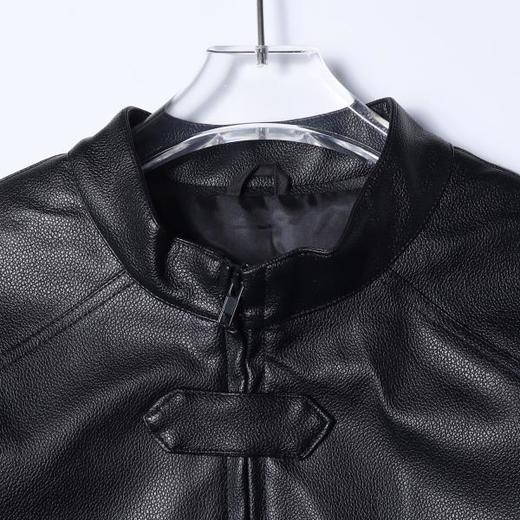 SDSA男装2026新款潮牌未来感皮衣男女同款亮面刺绣机车风上衣 商品图1