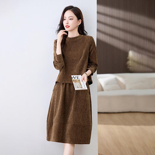 丁摩 高级感洋气穿搭套装女开春贵夫人巨显瘦连衣裙两件套6ZF-2502 商品图3