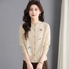 圆领刺绣针织开衫，纽扣毛衣外套修身显瘦上衣CC-103-C8125 商品缩略图0