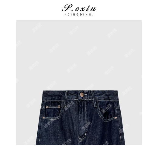 04-6潘依绣丁丁宠粉韩系氛围水洗牛仔长裤Q50417 商品图2