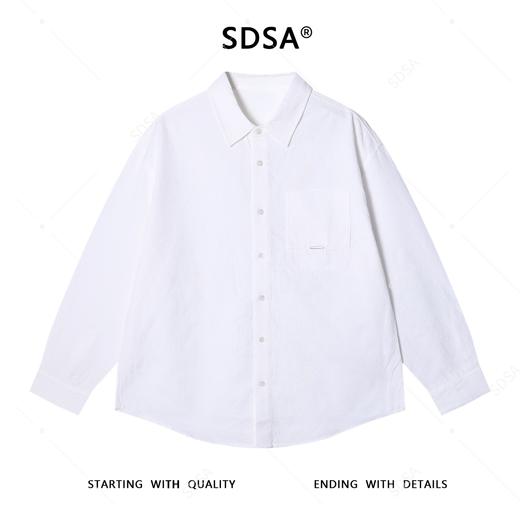 SDSA秋冬新款痞帅男装韩版潮牌提花纽扣翻领长袖衬衫宽松简约衬衣 商品图0