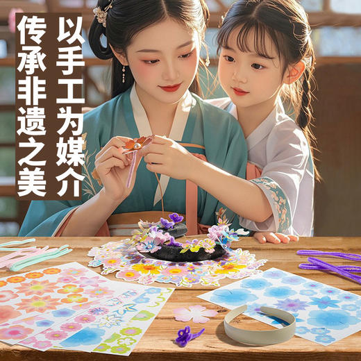 【DIY儿童簪花】科答鸭仿真手工材料包汉服头饰创意发箍非遗民族风发饰 商品图1