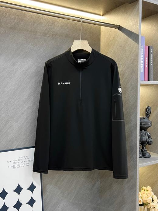 点此购买 猛犸象春秋季男士半拉链加绒立领长袖T恤 ss 341049 商品图1