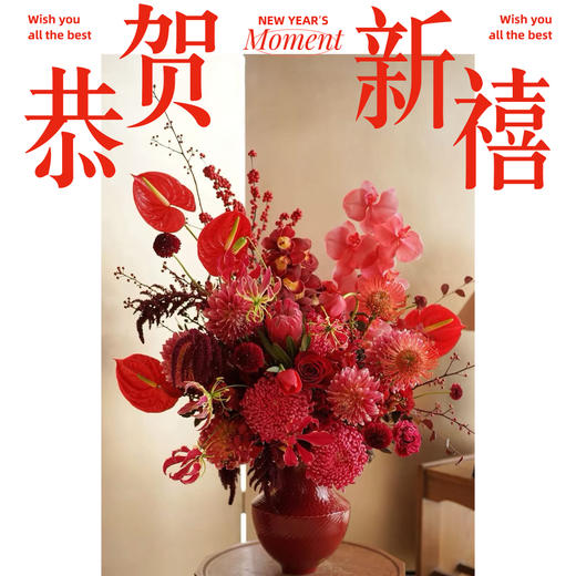 新年红瓷古典瓶 商品图0