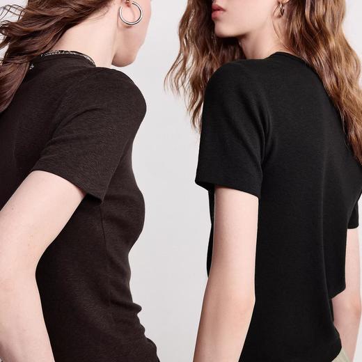 心机瘦瘦t｜初语2026春季新款老钱风显瘦慕斯竹节上衣 商品图1